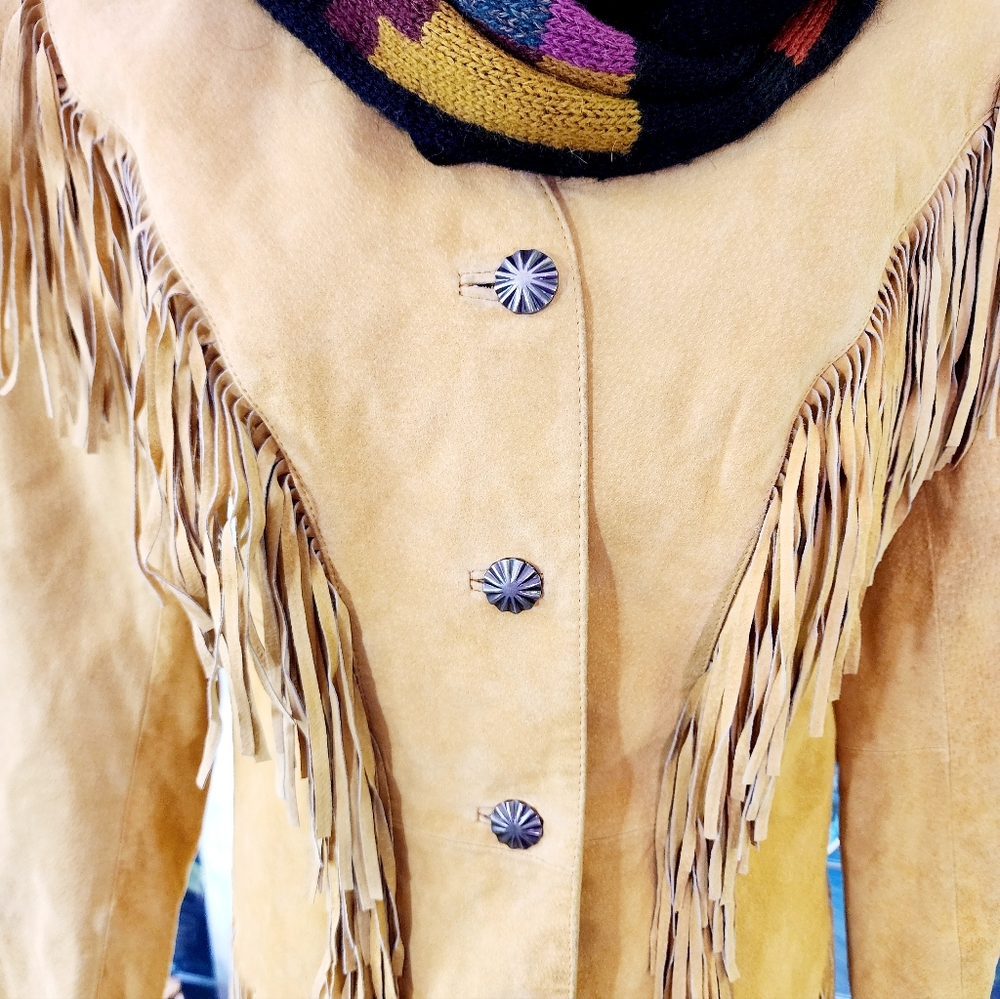 Canyon Creek Vintage Yellow Fringe Leather Jacket - Picture 5 of 15